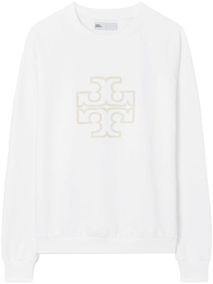 Tory Burch logo-embroidered cotton sweatshirt - White