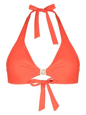 Tory Burch logo plaque bikini top - Orange