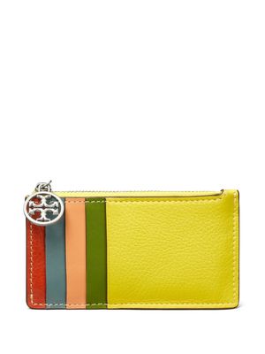 Tory Burch logo-plaque cardholder - Yellow