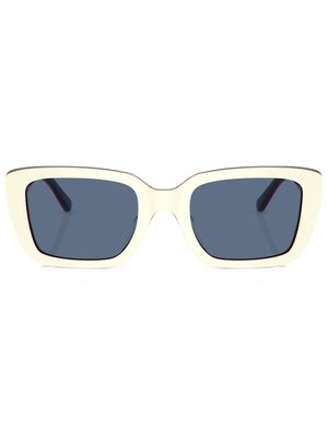 Tory Burch logo-plaque cat-eye sunglasses - 194980 Ivory Red Blue Trilayer