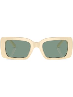 Tory Burch logo-plaque rectangle-frame sunglasses - 190671 Ivory