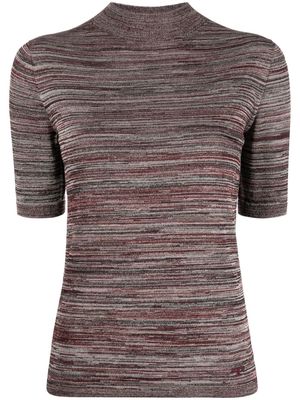 Tory Burch marl-knit short-sleeved top - Red