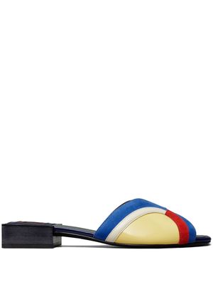 Tory Burch Marquetry leather slides - Black
