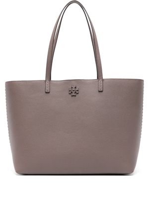 Tory Burch McGraw leather tote bag - Silver