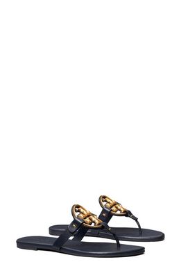 Tory Burch Metal Miller Soft Leather Sandal in Perfect Navy /Gold