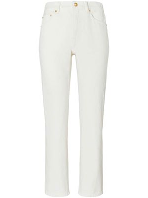 Tory Burch mid-rise cropped jeans - White