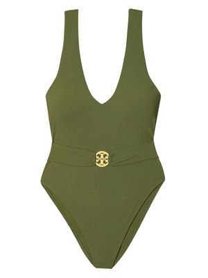 Tory Burch Miller belted one-piece swimsuit - Green