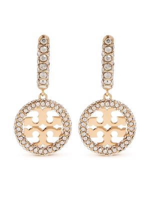 Tory Burch Miller crystal-embellished hoop earrings - Gold