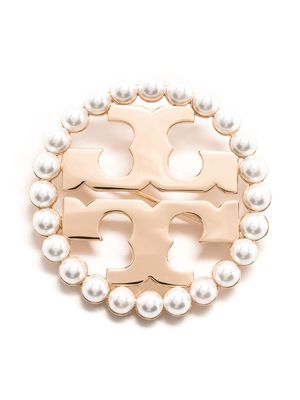 Tory Burch Miller Double-T gold-plated brooch