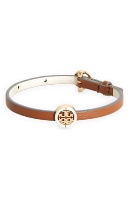 Tory Burch Miller Leather Bracelet in Tory Gold /Cuoio /New Ivory