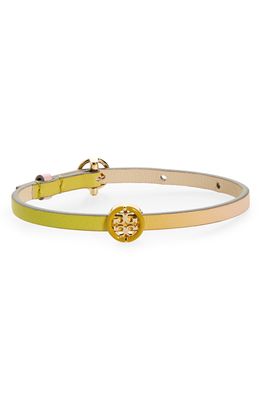 Tory Burch Miller Leather Bracelet in Tory Gold /Pink Multi