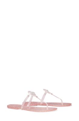 Tory Burch Mini Miller Jelly Thong Sandal in Pink Love /Silver