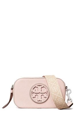 Tory Burch Mini Miller Leather Crossbody Bag in Pale Pink