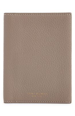 Tory Burch Perry Leather Passport Holder in Gray Heron