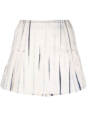 Tory Burch pleated cotton shorts - Neutrals
