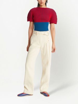 Tory Burch pleated short-sleeve top - Red