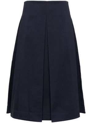 Tory Burch pleated twill midi skirt - Blue