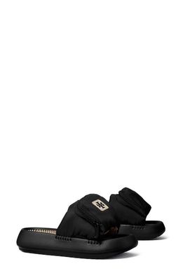 Tory Burch Pocket Sport Slide in Perfect Black /Light Taupe
