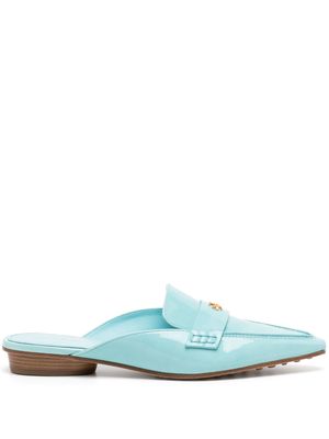 Tory Burch pointed-toe leather loafers - Blue