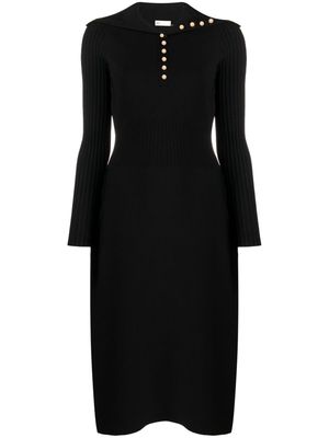 Tory Burch Polo Sweater ribbed-detailed dress - Black