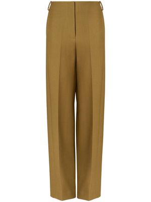 Tory Burch pressed-crease wool-blend tailored trousers - Green