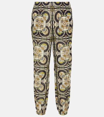 Tory Burch Printed cotton tapered pants
