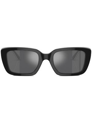 Tory Burch rectangle-frame logo-plaque sunglasses - 19466G Black White Trilayer
