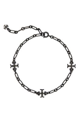 Tory Burch Roxanne Delicate Chain Bracelet in Black /Black