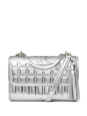 Tory Burch small Fleming metallic shoulder bag - Silver