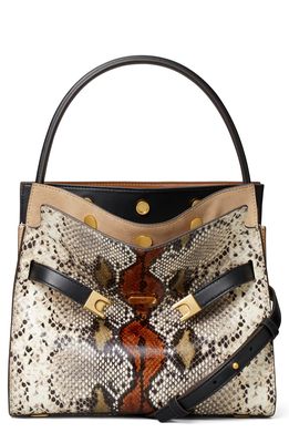Tory Burch Small Lee Radziwill Snake Embossed Leather Double Bag in Aspen Multi