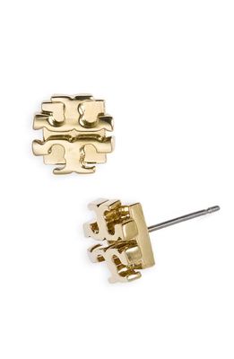 Tory Burch Small Logo Stud Earrings in Gold T Logo