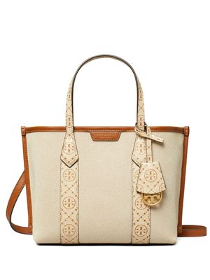 Tory Burch small Perry canvas tote bag - Neutrals
