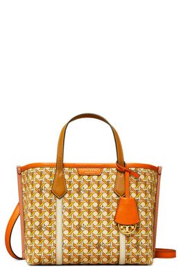 Tory Burch Small Perry Canvas Tote in Buttermilk Basketweave