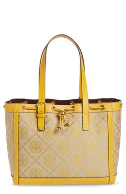 Tory Burch Small T Monogram Jacquard Tote in Goldfinch