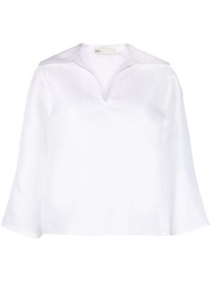 Tory Burch spread-collar silk shirt - White