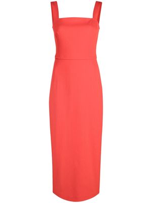 Tory Burch square-neck faille dress - Red