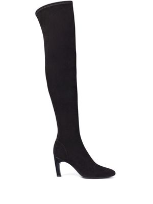 Tory Burch suede 80mm above-knee boots - Black