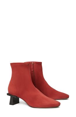 Tory Burch T Block Heel Ankle Bootie in Smoked Paprika