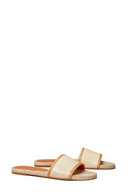 Tory Burch T Monogram Espadrille Slide Sandal in New Cream /Camello