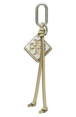 Tory Burch T Monogram Logo Key Ring in Olive Sprig /New Ivory