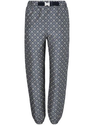 Tory Burch T Monogram tech jacquard trousers - Blue