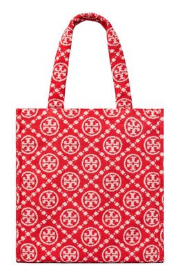Tory Burch T Monogram Terry Cloth Tote in Strawberry