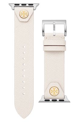 Tory Burch The Studs Leather Apple Watch® Strap in Ivory