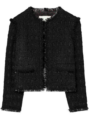Tory Burch tinsel-tweed cropped jacket - Black