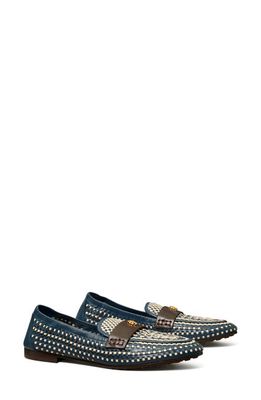 Tory Burch Woven Ballet Loafer in Night Voyage /Cream /Plum