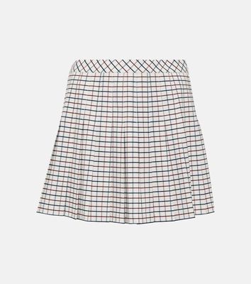 Tory Sport Checked pleated jersey tennis skirt