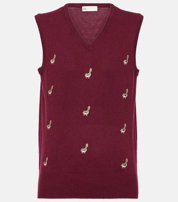 Tory Sport Embroidered cashmere sweater vest