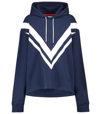 Tory Sport Printed cotton-jersey hoodie