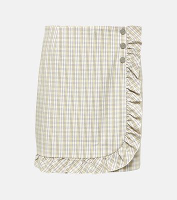 Tory Sport Ruffled pinstripe cotton skort