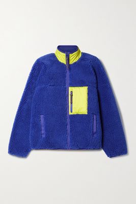 Tory Sport - Two-tone Shell-trimmed Fleece Jacket - Blue